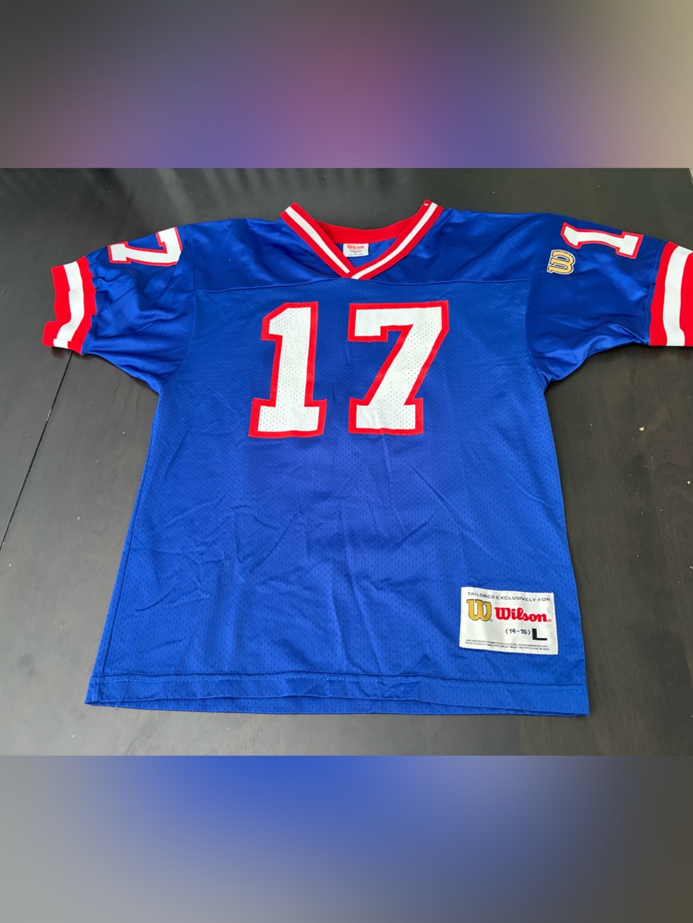 90s Wilson New York Giants Dave Brown NFL Football Jersey #17 youth size large